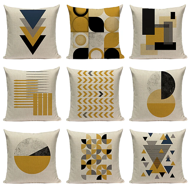 Geometry Double Side Cushion Cover 1PC Soft Throw Pillow Cover Cushion Case Pillowcase for Sofa Bedroom Livingroom Superior Quality Machine Washable Outdoor Cushion for Sofa Couch Bed Chair 36