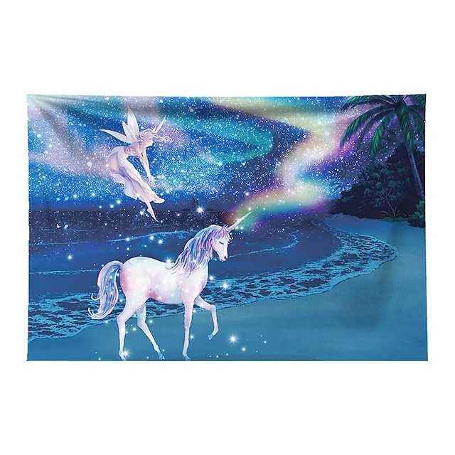 Home & Garden Home Decor | Unicorn Wall Tapestry Art Decor Blanket Curtain Hanging Home Bedroom Living Room Decoration Polyester