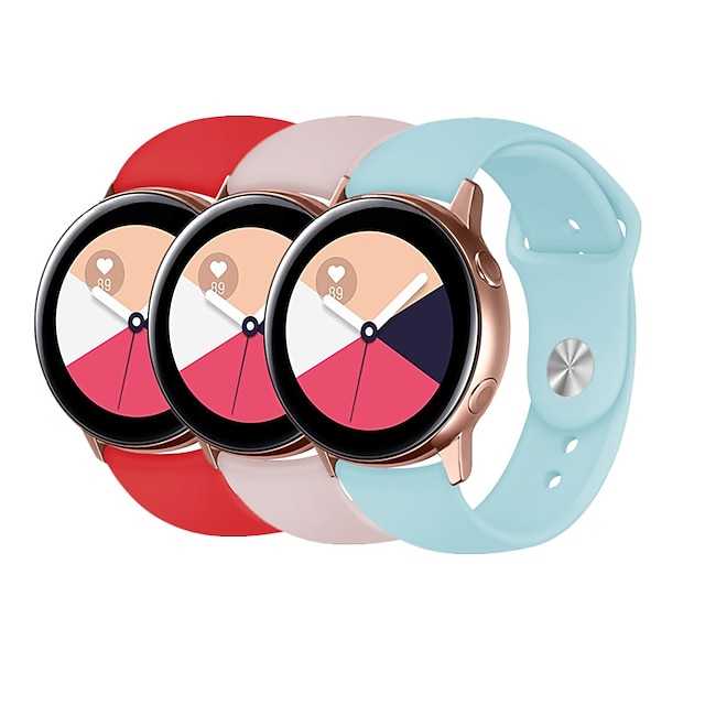  3pcs 18mm 20mm 22mm Silicone Sport Watch Band for Samsung Galaxy Watch, Huawei, Xiaomi, Amazfit, Smartwatch Strap