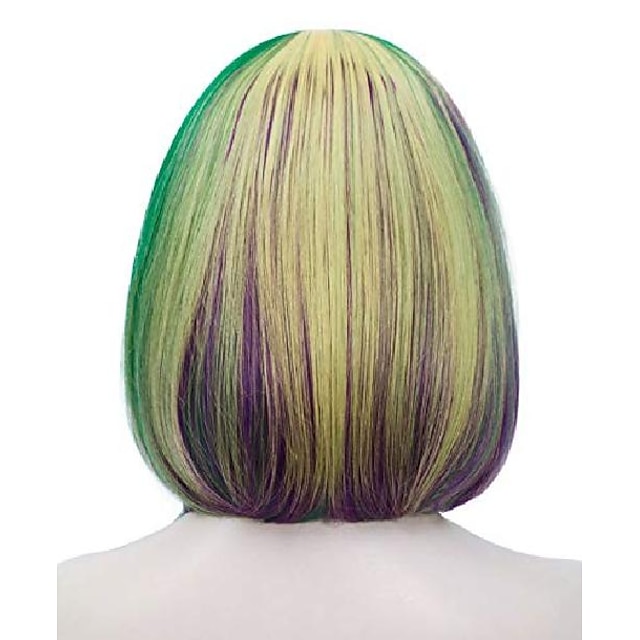 Beauty & Hair Wigs & Hair Pieces | Short Purple Green Yellow Wigs for Women, 12 Colorful Bob Hair Wig with Bangssynthetic Full W