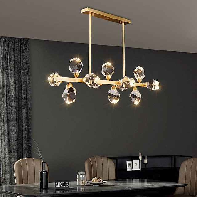  lampada a sospensione led cristallo cucina isola luce moderna oro lusso 113 cm lampadario sputnik ottone 220-240v 110-120v