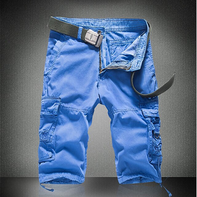 Men's Cargo Shorts Hiking Shorts Multi Pocket Lightweight Plain