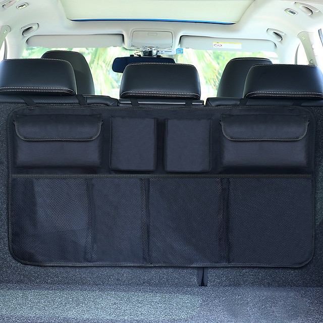 Home & Garden Home Decor | Cross-Border Car Trunk Storage Bag, Large Capacity SUV With Net Pocket, Rear Seat Back Bag, Sundries 