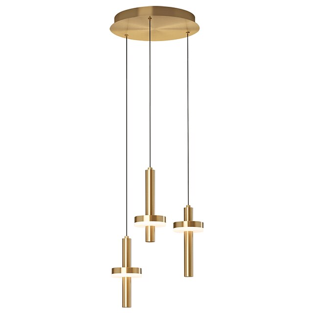 Lights & Lighting Pendant Lights | LED Pendant Light Gold Kitchen Island Light 1 Head 3 Heads Wood Brass LED Nordic Style 220-24