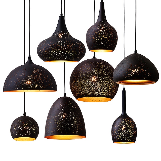 Lights & Lighting Pendant Lights | LED Pendant Light Kitchen Island Light Black Modern Single Design Metal Painted Finishes Trad