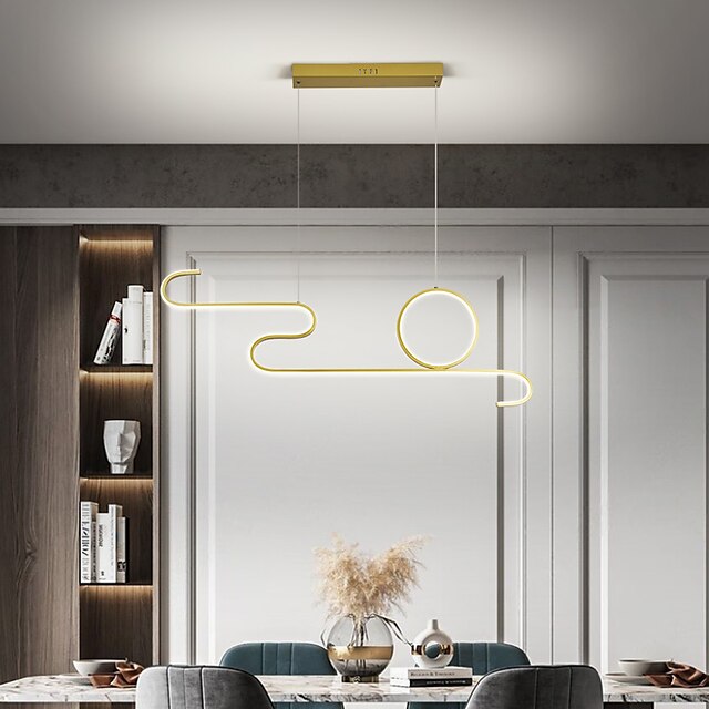 Lights & Lighting Pendant Lights | LED Pendant Light Kitchen Island Light Black Gold 100cm Geometric Shapes Flush Mount Lights A