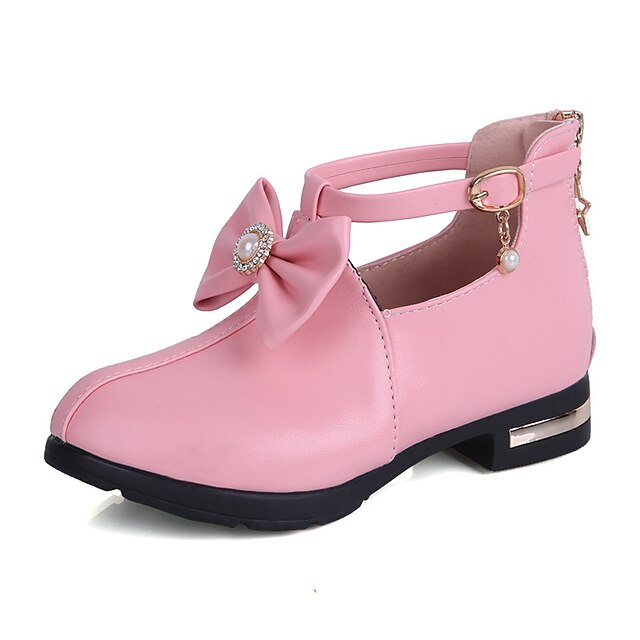 Shoes & Bags Kids Shoes | Girls Heels Moccasin Flower Girl Shoes Princess Shoes Rubber PU Little Kids(4-7ys) Big Kids(7years +) 