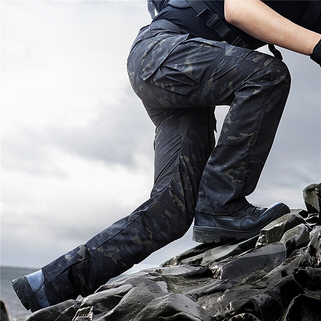 Mens Clothing Mens Bottoms | mens outdoor assault pants waterproof windproof multi-pocket loose tactical trousers camouflage car