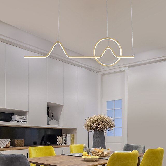 Lights & Lighting Pendant Lights | LED Pendant Light Kitchen Island Light Black White 90 cm Cluster Design Geometric Shapes Pend