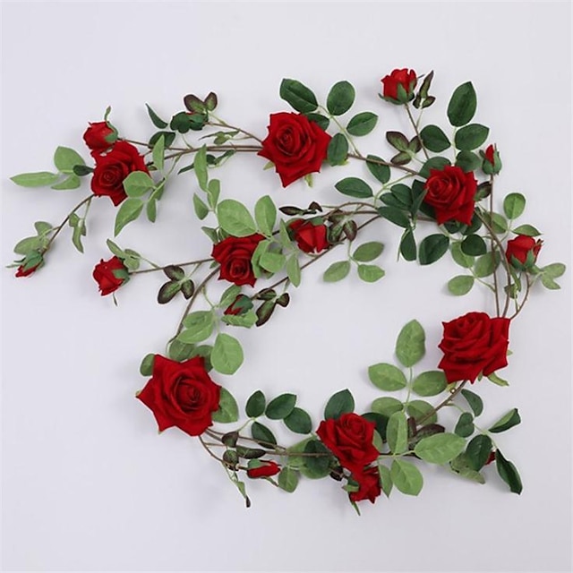 Home & Garden Home Decor | 180cm Nordic Style Simulation Flannelette Rose Vine Home Decoration Wedding Decoration Flower Vine - 