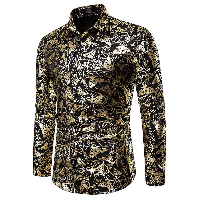 Mens Clothing Mens Shirts | Mens Shirt Graphic Turndown Street Casual Button-Down Long Sleeve Tops Casual Fashion Breathable Com