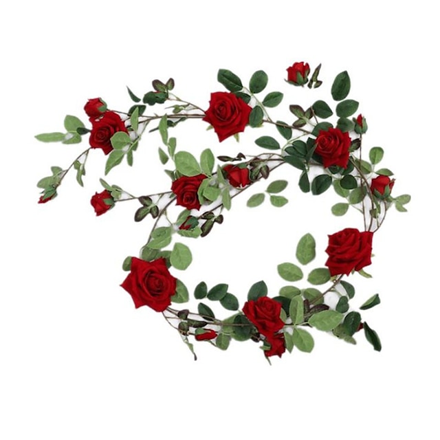 Home & Garden Home Decor | 180cm Nordic Style Simulation Flannelette Rose Vine Home Decoration Wedding Decoration Flower Vine - 