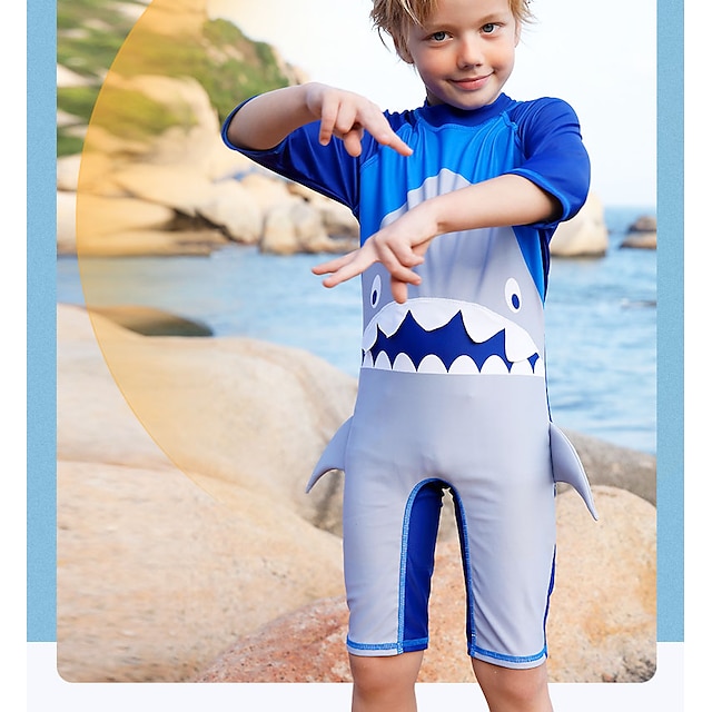 Sports & Outdoors Surfing, Diving & Snorkeling | Boys Rash guard Swimsuit UV Sun Protection UPF50+ Breathable Half Sleeve Swimwe