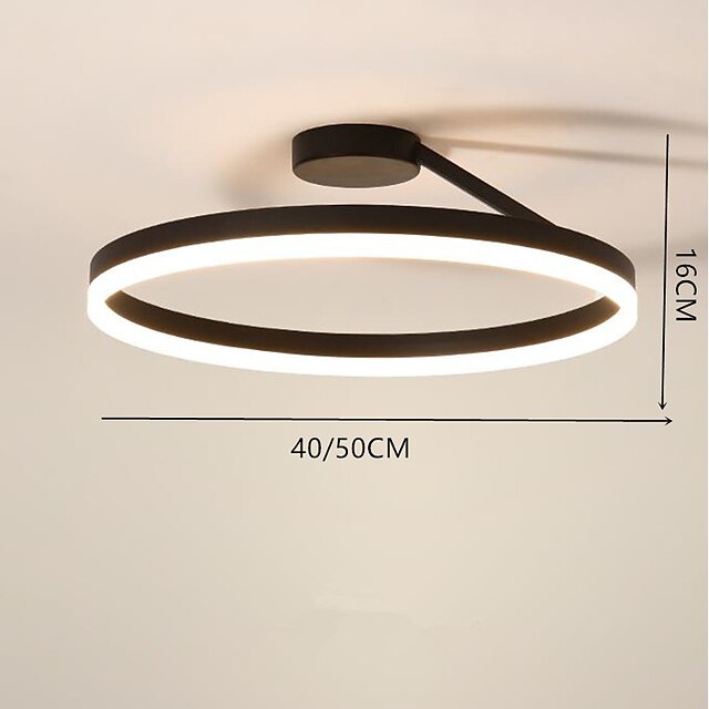 LED Ceiling Light Circle Modern Black White 40cm 50cm Flush Mount ...