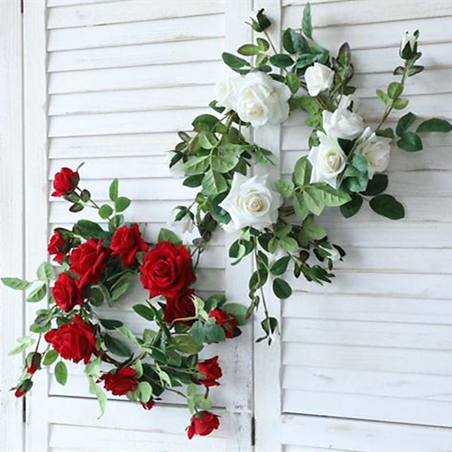 Home & Garden Home Decor | 180cm Nordic Style Simulation Flannelette Rose Vine Home Decoration Wedding Decoration Flower Vine - 