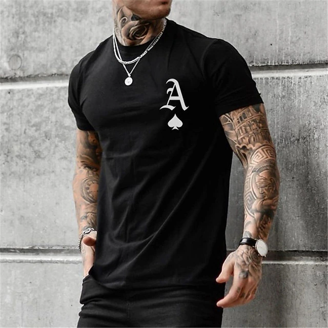 Men's Ace of Spades Short Sleeve Graphic T-Shirt - Poker & Card Game Lifestyle Tee 8