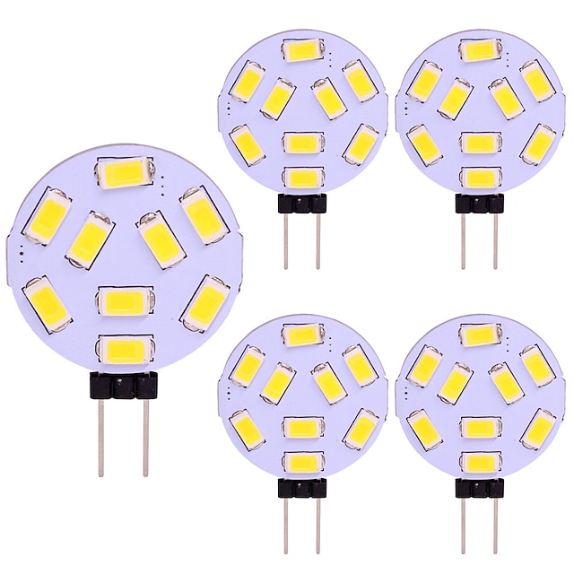  LED Round Range Lamp Bulb 5 pcs G4 15 LEDs 5730 SMD 12V - 24V DC AC White Warm Cold White