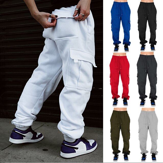  Women's Joggers Cargo Pants Pocket Drawstring Bottoms Athletic Athleisure Winter Breathable Soft Sweat wicking Gym Workout Running Jogging Sportswear Activewear Solid Colored White Black Army Green