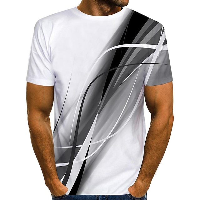  Herre Grafisk Skjorte T skjorte Kortermet T skjorte 3D-utskrift Rund hals Skjorte Gatemote Daglig Ut på byen Gul Rød Blå Klær Normal S M L XL XXL 3XL 4XL
