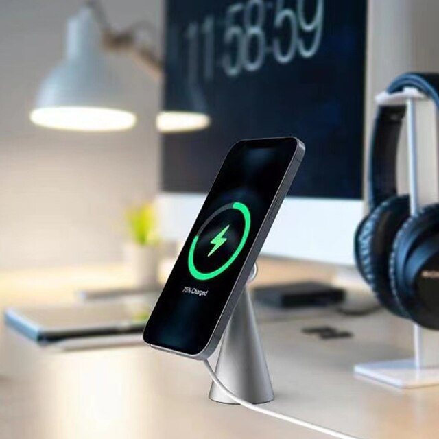 Phones & Accessories Phone Mounts & Holders | Magnetic Cell Phone Stand for Desk, Metal Rechargeable 360 Degree Rotation Desktop