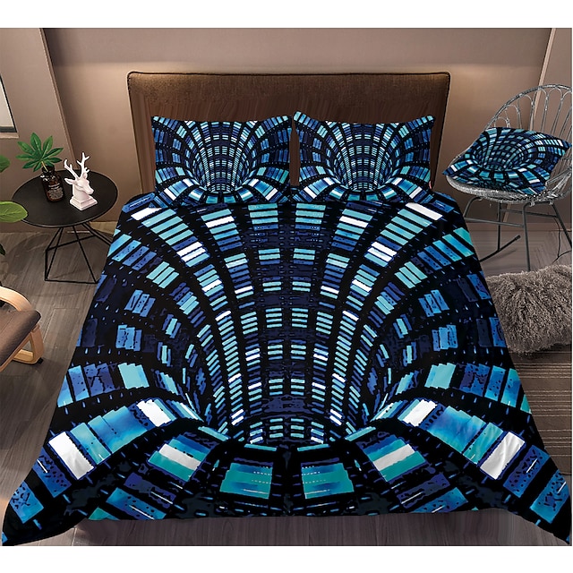 3D Vortex Duvet Cover Bedding Sets Comforter Cover with 1 Duvet Cover or Coverlet，1Sheet，2 Pillowcases for Double/Queen/King(1 Pillowcase for Twin/Single)
