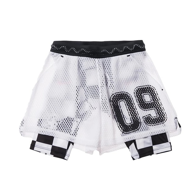

Men's Sports Baggy Shorts Print Short Pants Casual Micro-elastic Graphic Sports Mid Waist White Black M L XL XXL 3XL