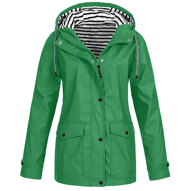 Women's Rain Jacket Hiking Raincoat Waterproof Jacket Outdoor Windproof