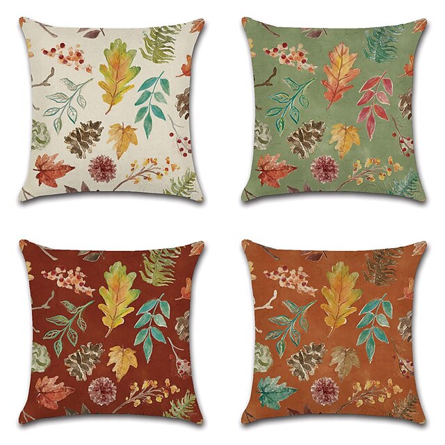 Home & Garden Home Decor | Fall Plant Double Side Cushion Cover 4PC Soft Decorative Throw Pillow Cover Cushion Case Pillowcase f