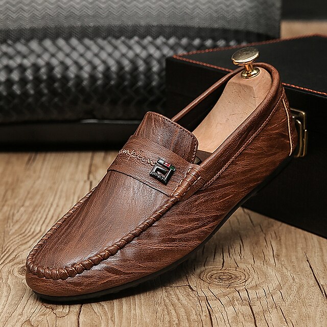 Men's Loafers & Slip-Ons Driving Shoes Classic Daily Nappa Leather Non ...