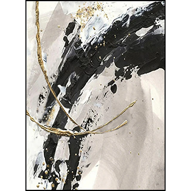 Oil Painting Handmade Hand Painted Wall Art Modern Minimalist Black and Gray Abstract Home Decoration Decor Rolled Canvas No Frame Unstretched 7