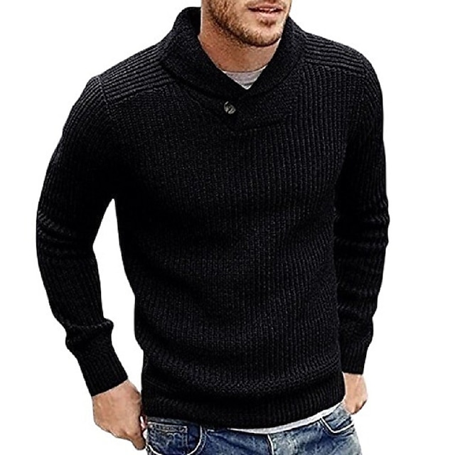 Men's Sweater Cardigan Pullover Sweater Jumper Knit Button Knitted ...