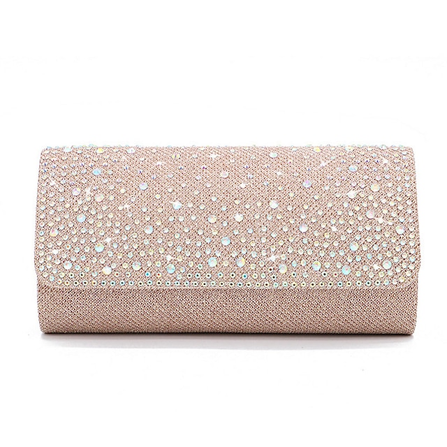  Women's Clutch Bags Polyester Party / Evening Bridal Shower Wedding Party Glitter Chain Glitter Shine Silver Black Champagne