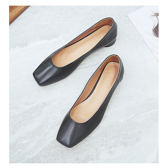 square toe leather flats trf