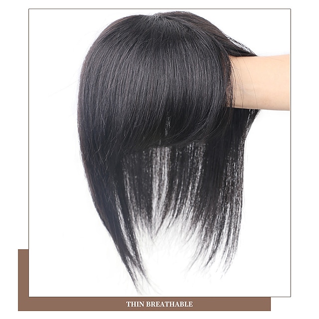 Women's Human Hair Toupees Straight Machine Made Soft / Party / Women