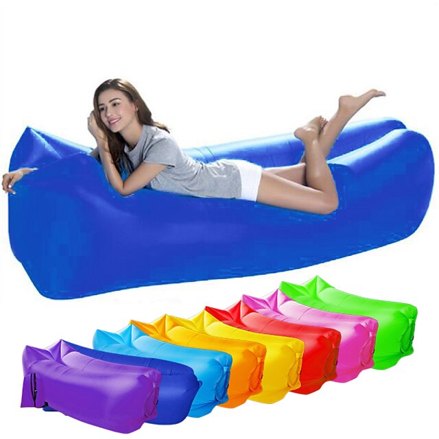  Air Sofa Inflatable Lounger Waterproof Anti-air Leaking Portable Hommock with Compression Sacks Headrest Outdoor Camping Fast Inflatable Couch Nylon 260*70 cm for Beach Camping