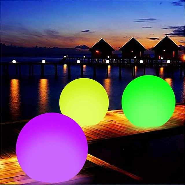  LED-Pool schwimmendes Licht 40cm leuchtender Ball aufblasbarer leuchtender Ball LED-Ball dekorativer Strandball für Outdoor-Pool-Pool-Sportgeräte