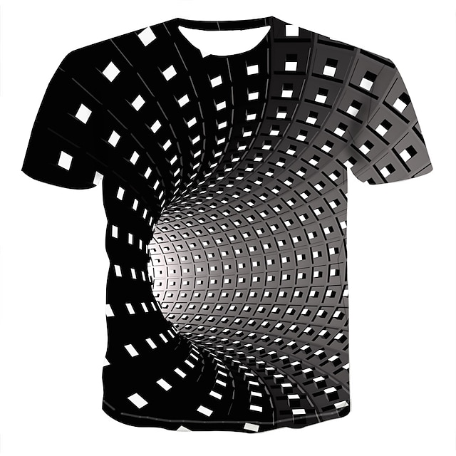  Children's Day Boys 3D Graphic Optical Illusion T shirt Tee Short Sleeve 3D Print Summer Sports Streetwear Punk & Gothic Polyester Kids 3-12 Years Daily