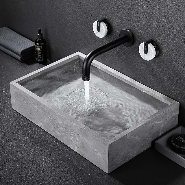  Bathroom Sink Faucet - Rotatable / Wall Mount Painted Finishes Mount Inside Two Handles Three HolesBath Taps