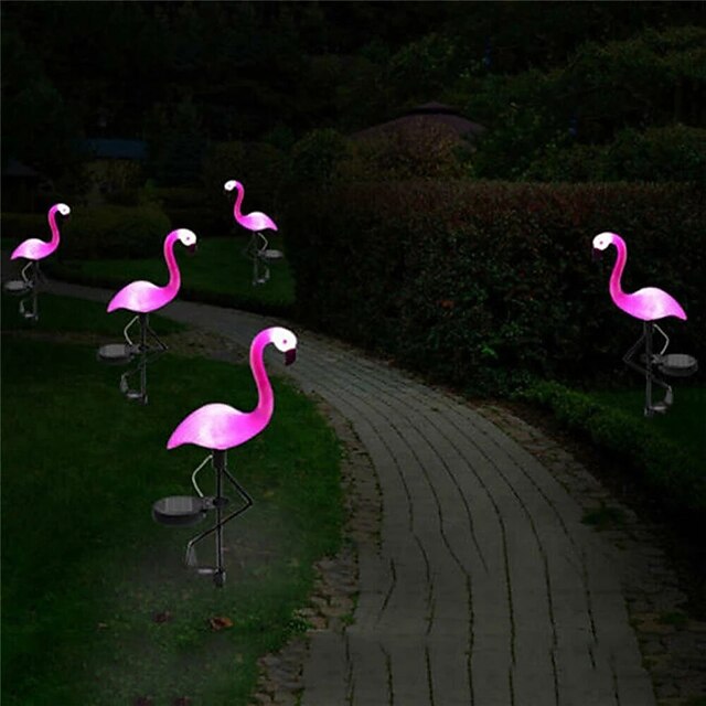Solar Lights Outdoor LED Night Light Waterproof Flamingo Patio Light