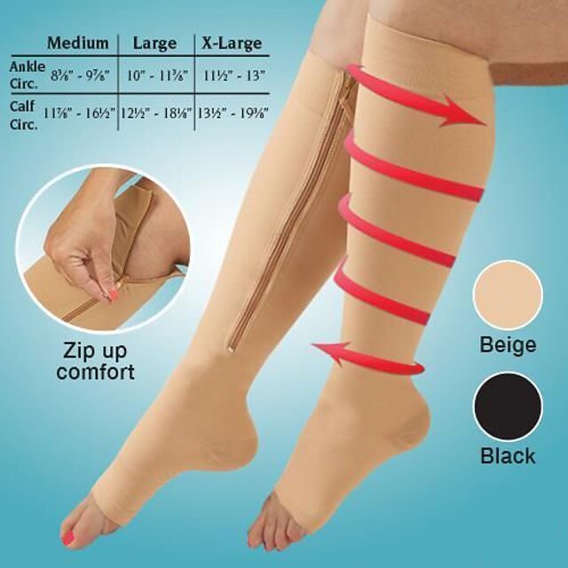 

5 Pairs Compression Socks Zip Compression Socks Black Gray Skin Complexion Feet Contain Copper Spandex Skinny Zip Socks