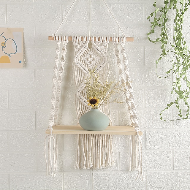 Home & Garden Home Decor | 1PC Hand Woven Macrame Wall Tapestry Hanging Bohemian Boho Art Decor Blanket Curtain Home Bedroom Liv