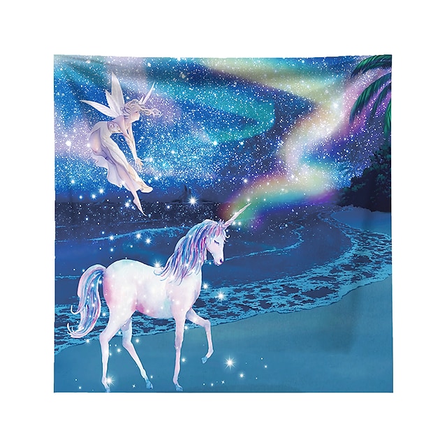 Home & Garden Home Decor | Unicorn Wall Tapestry Art Decor Blanket Curtain Hanging Home Bedroom Living Room Decoration Polyester