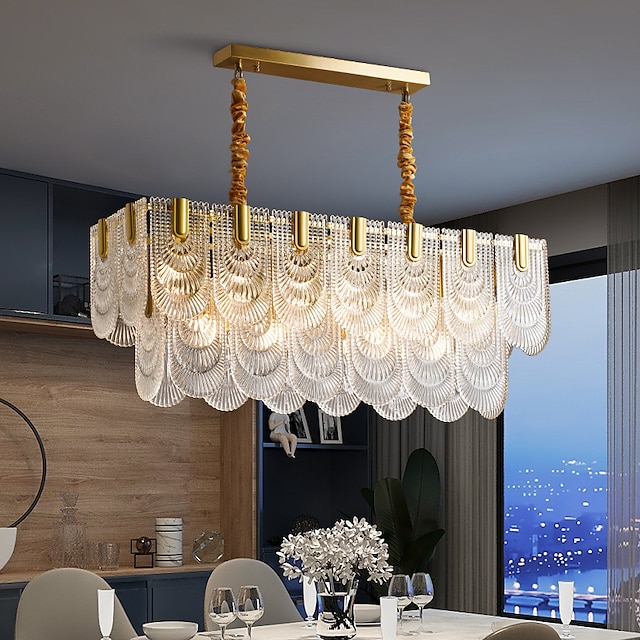  светодиодный подвесной светильник хрустальный кухонный остров светлый золотой 100 см фонарь дизайн подвесной светильник металлический гальванический современный 220-240 в 110-120 в