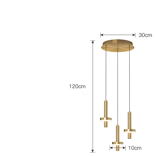 Lights & Lighting Pendant Lights | LED Pendant Light Gold Kitchen Island Light 1 Head 3 Heads Wood Brass LED Nordic Style 220-24