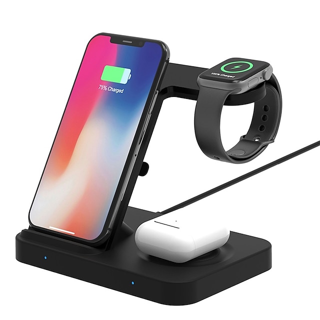  TOTU F16 3-in-1 Wireless Charger Stand Qi 15W Fast Charging Station For Phone iWatch AirPods