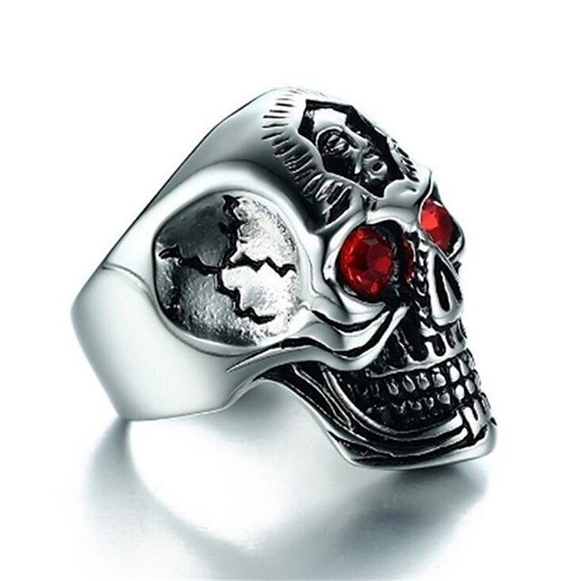 Shoes & Bags Fashion Accessories | May pollyFashion retro cast ghost head set Ruby mens ring - VD48590