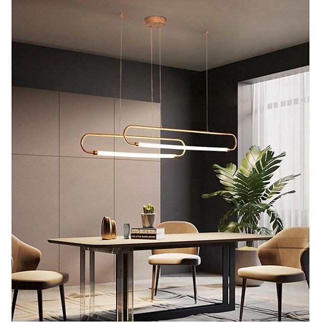 Lights & Lighting Pendant Lights | LED Pendant Light Kitchen Island Light 90 cm Geometric Shapes Single Design Chandelier Metal 