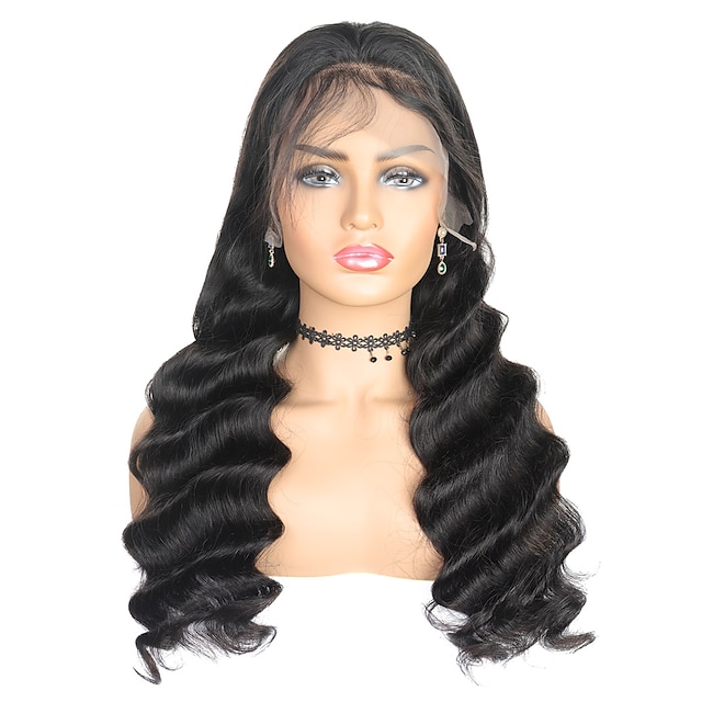 

Ishow Brazilian Virgin Wig Pure Human Hair Lace Wigs Woven Women Wig 180 Density Head Cover 44 Loose Wave Transparent Mesh Lace Head Cover