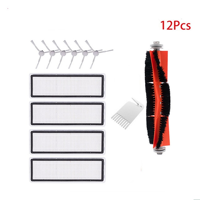  12pcs filtro escova principal filtro rp kits de pano para acessórios de peças de aspirador de pó robô xiaomi