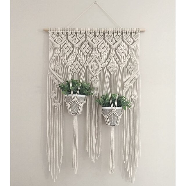 Home & Garden Home Decor | 1pc Hand Woven Macrame Wall Tapestry Hanging Bohemian Boho Art Decor Blanket Curtain Home Bedroom Liv